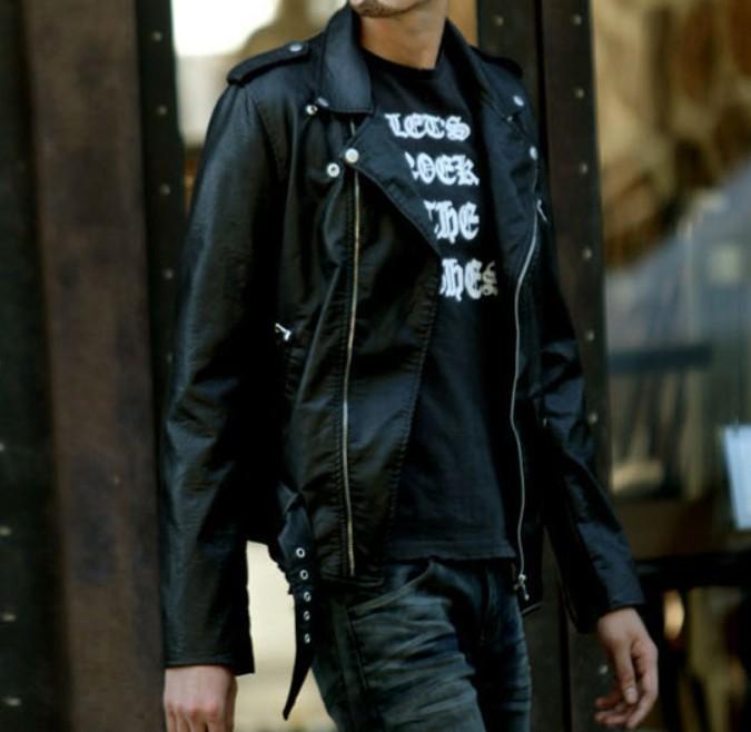 Ninja Stealth Black Mens Faux Leather Biker Jacket - Wow Store