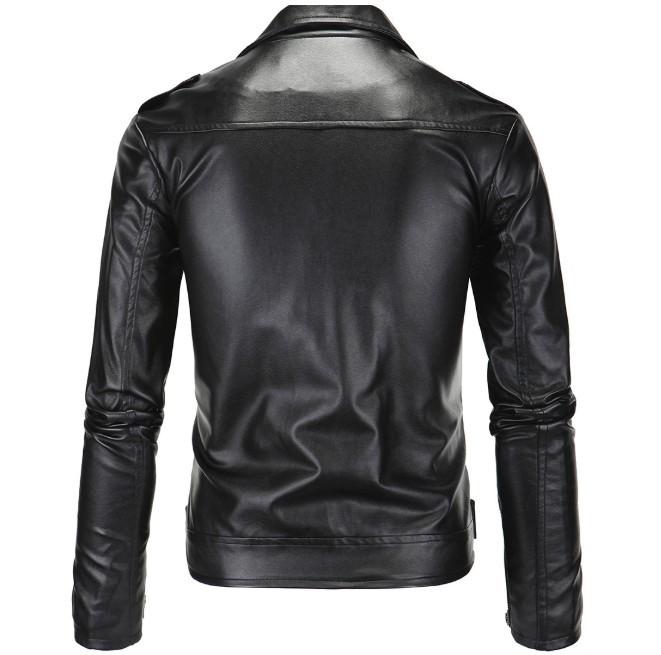 Ninja Stealth Black Mens Faux Leather Biker Jacket - Wow Store