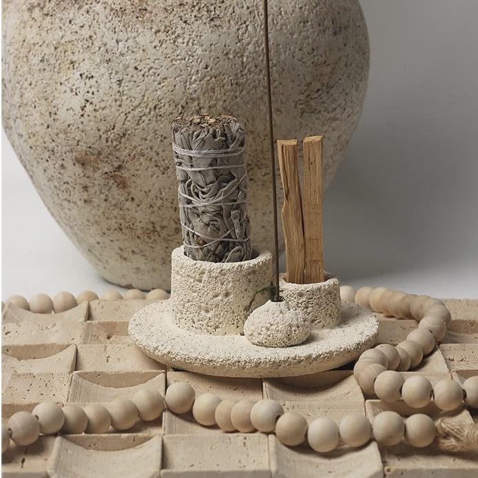 Nordic Style All - in - 1 Candle Holder, Sage, Incense & Palo Santo Burner - Wow Store