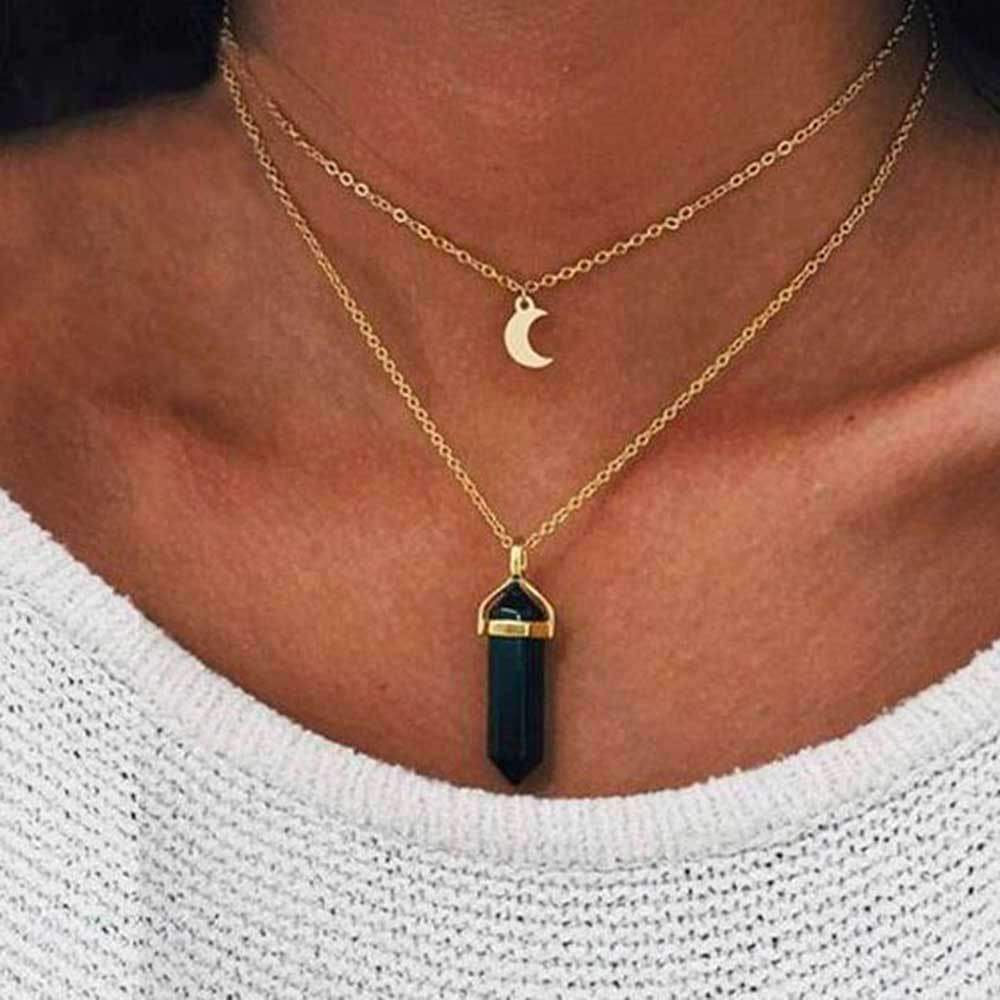 Obelisk Crescent Moon Necklace | Wow Store - Wow Store