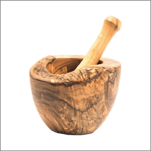 Olive Wood Rustic Mortar and Pestle - Wow Store