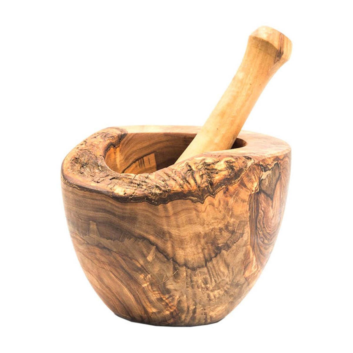 Olive Wood Rustic Mortar and Pestle - Wow Store