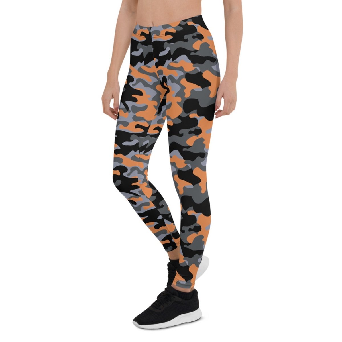 Orange and Gray Camo Leggings for Women | Wow Store - Wow Store
