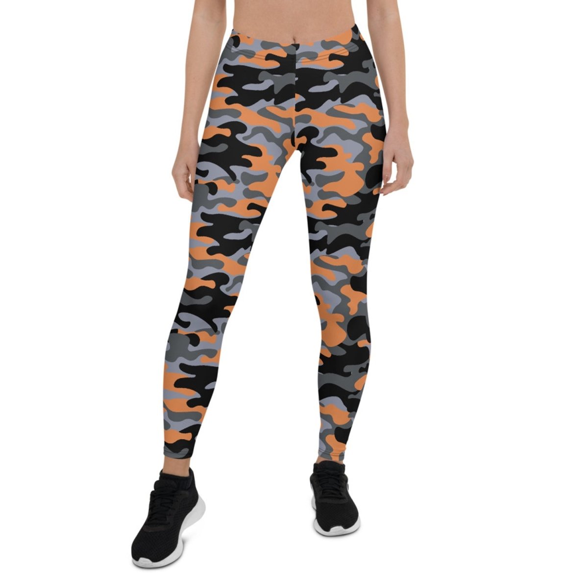 Orange and Gray Camo Leggings for Women | Wow Store - Wow Store