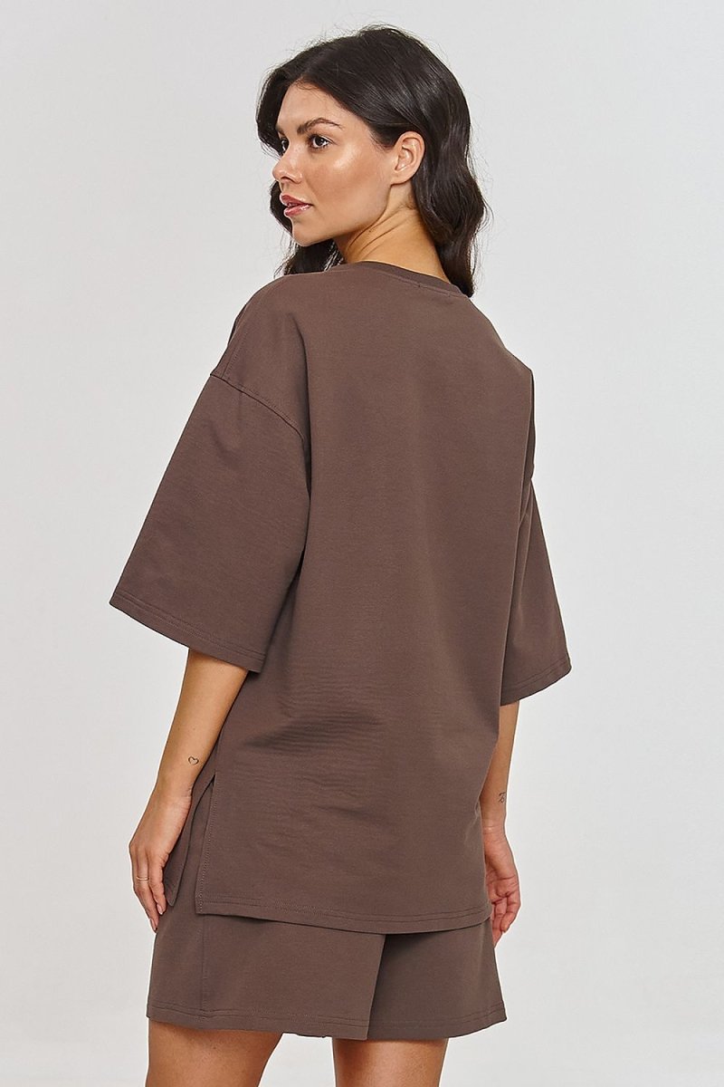 Oversized Cotton Comfort Tracksuit Set model 210714 - Makadamia | Wow Store - Wow Store