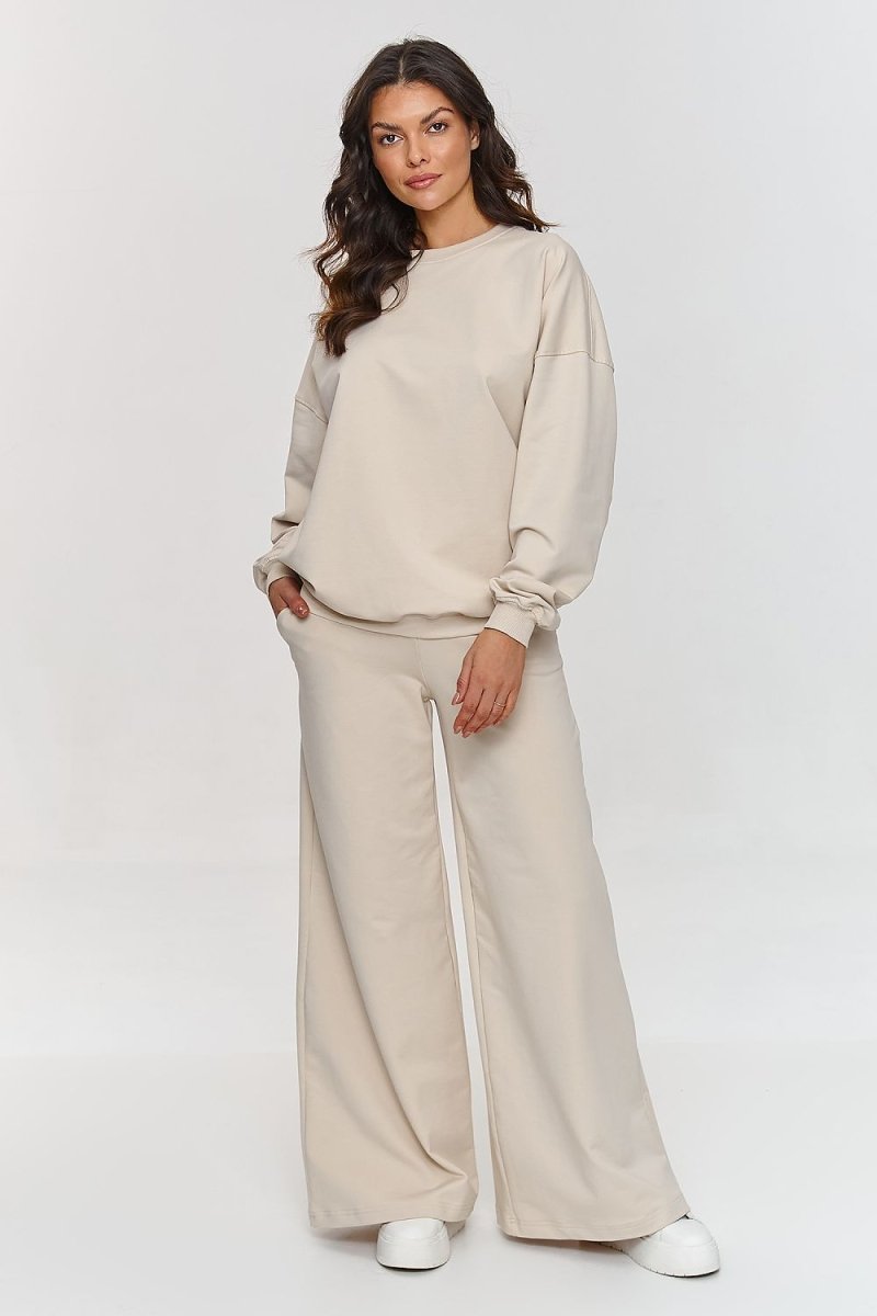 Oversized Cotton Flared Tracksuit Set 209638 - Makadamia | Wow Store - Wow Store