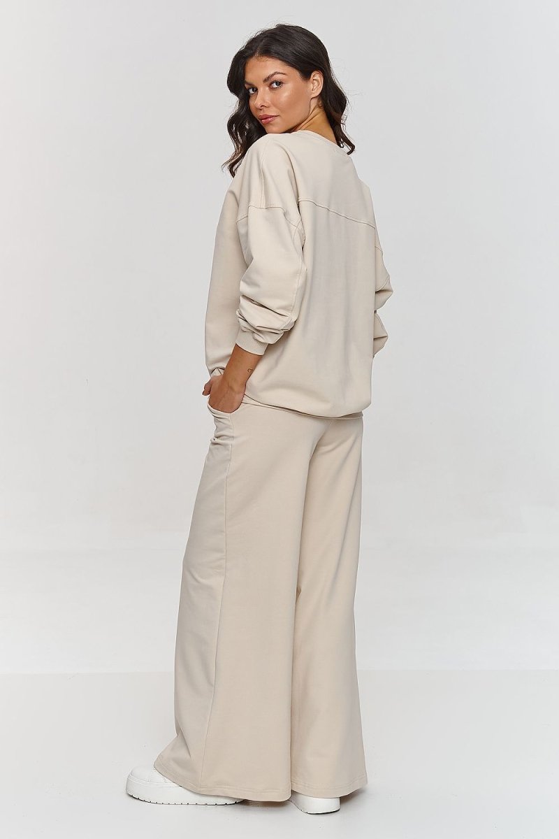 Oversized Cotton Flared Tracksuit Set 209638 - Makadamia | Wow Store - Wow Store