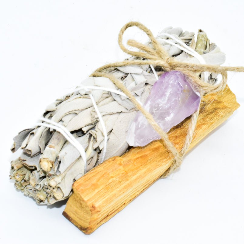 Palo Santo, Sage & Crystal Smudging Bundle - Wow Store