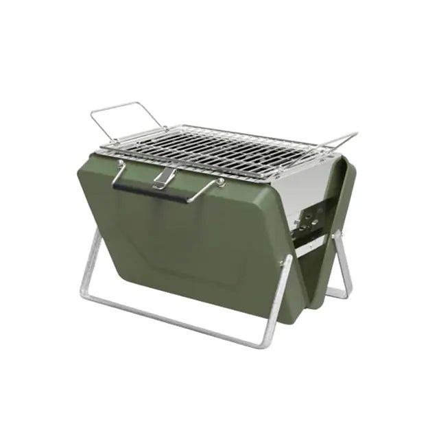 Portable Camping BBQ Folding Cooking Charcoal Coal Stainless Steel Grill - Wow Store