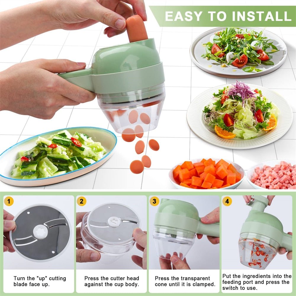 Portable Handheld 4 in 1 Electric Vegetable Slicer - Wow Store