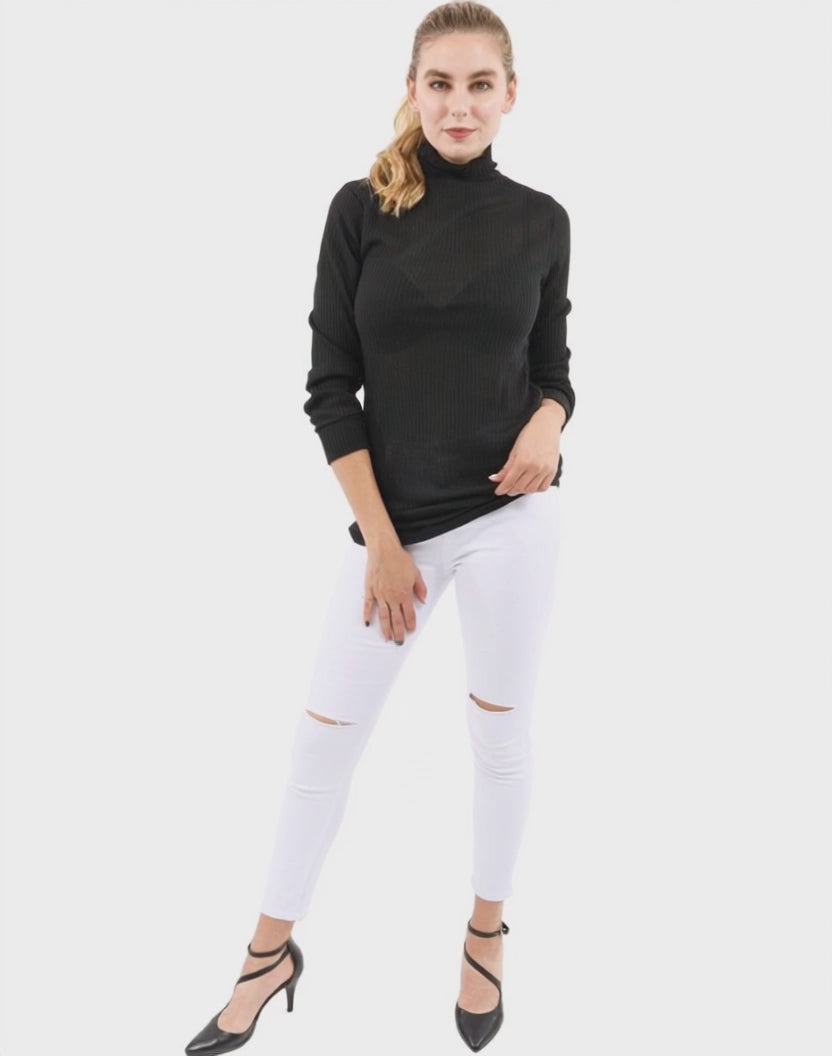 Java Ribbed Turtleneck Top | Wow Store
