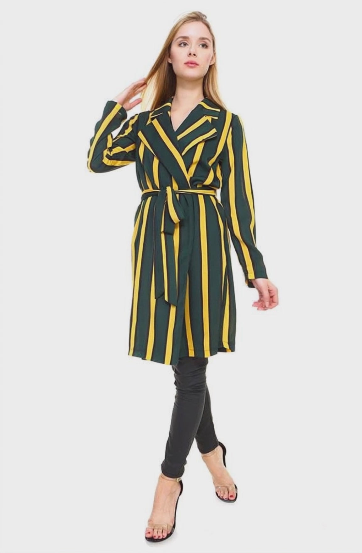 Multi Stripe Long Blazer | Wow Store