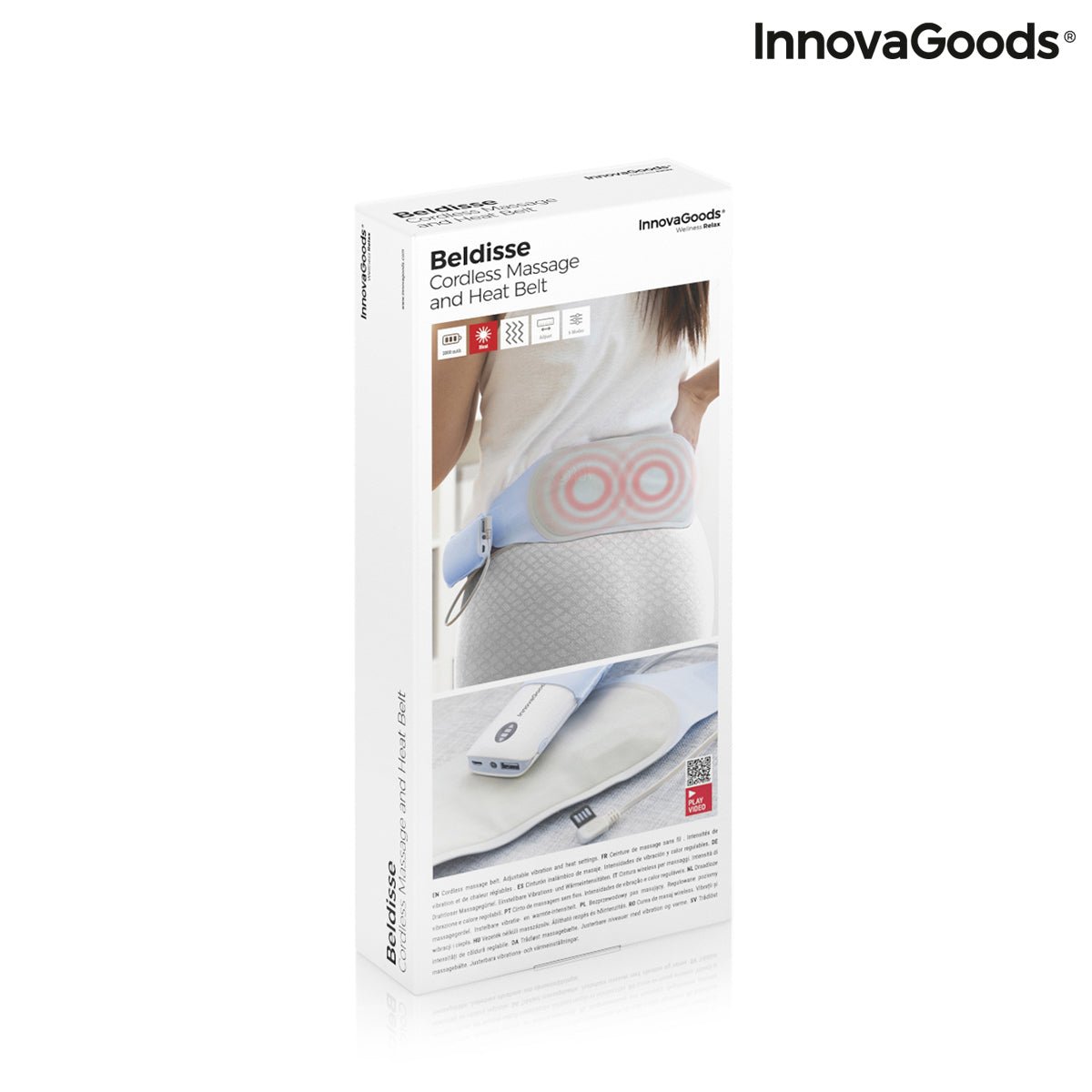 Rechargeable Wireless Massage and Heat Belt Beldisse InnovaGoods - Wow Store