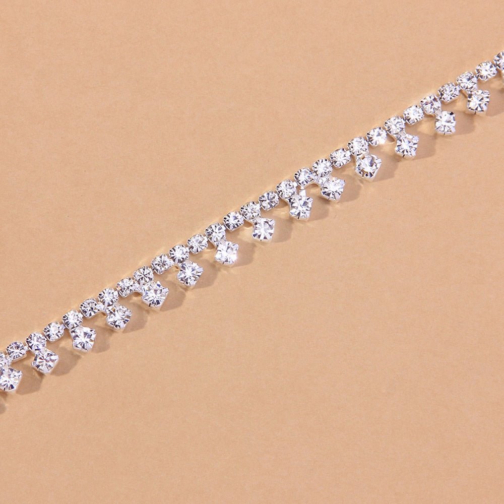 Rhinestone Water Drop Anklet Foot Jewelry for Women Silver/Gold - Wow Store