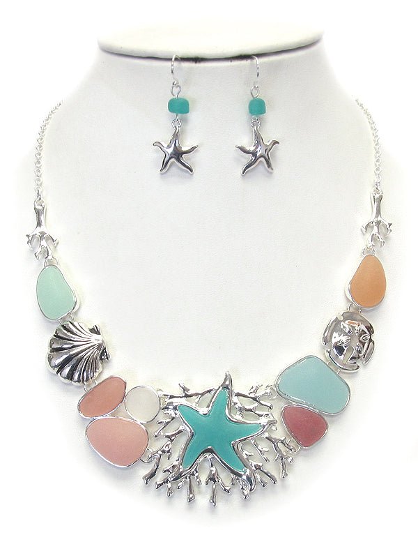 Sealife & Sea Glass Necklace Set | Wow Store - Wow Store