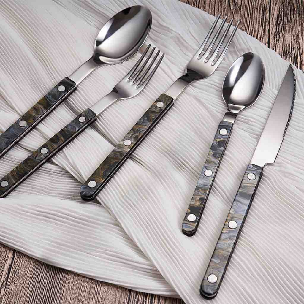 Set Of 10 Pcs Modern French Flatware - Bistrot Style Cutlery - Wow Store