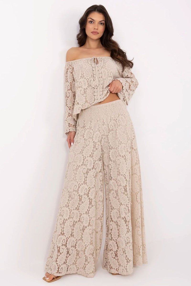 The Elegant Palazzo Lace Women Trousers model 211436 Italy Moda - Wow Store - Wow Store