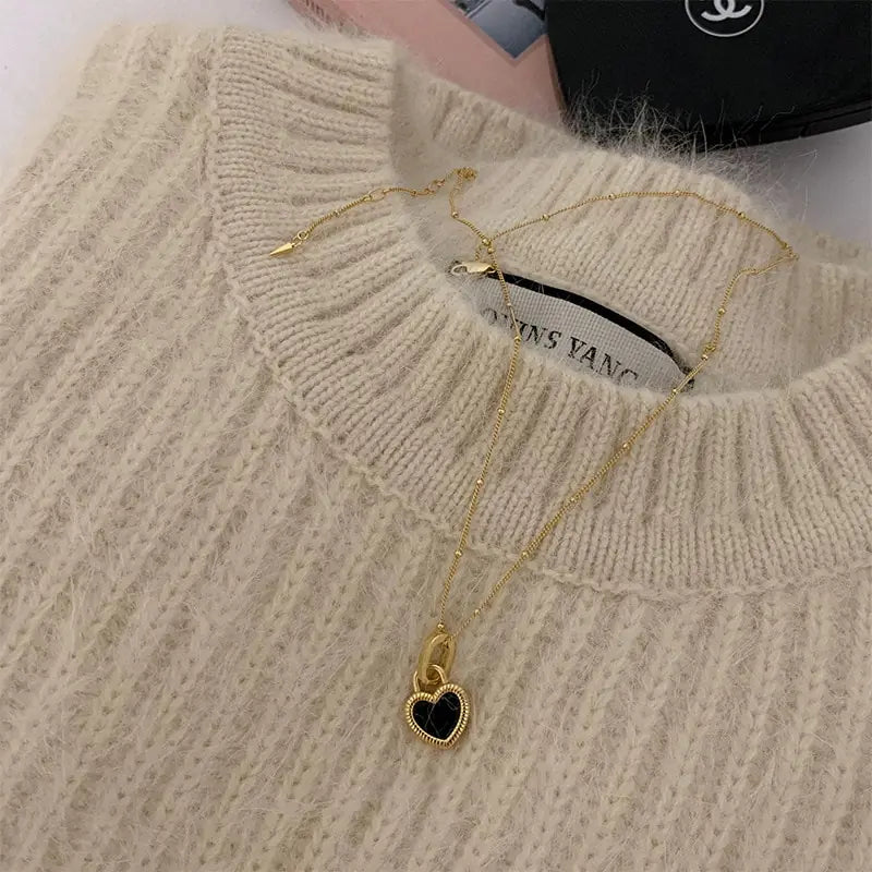 Vintage Double - Sided Heart Pendant Necklace - Wow Store