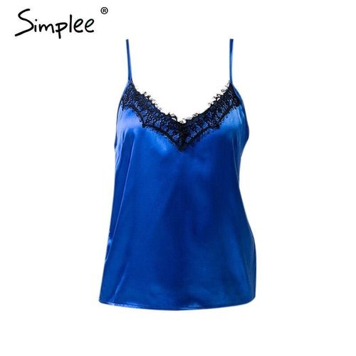 Women Sexy Solid Lace Elegant V - neck Cami | Wow Store - Wow Store