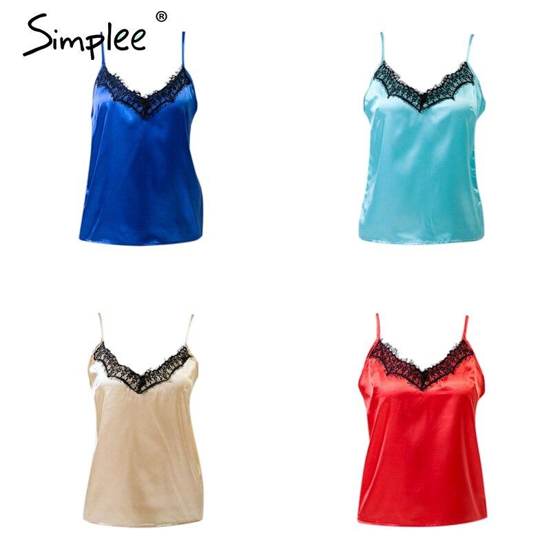 Women Sexy Solid Lace Elegant V - neck Cami | Wow Store - Wow Store