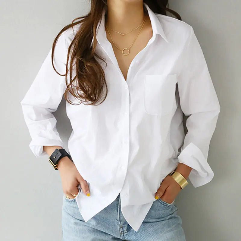 Women White Shirt Female Blouse Tops - Wow Store