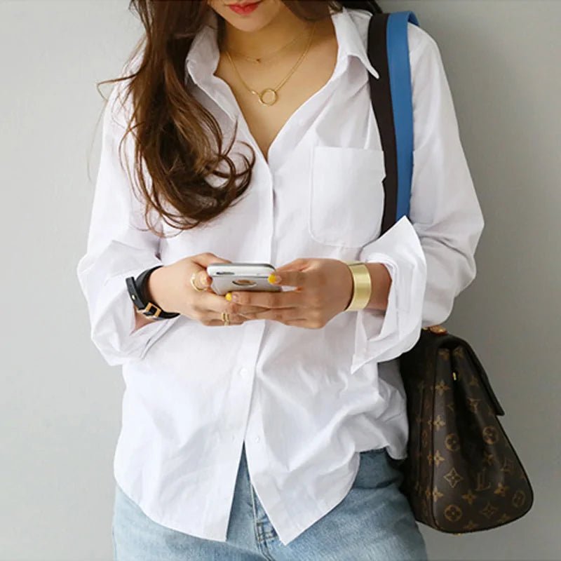 Women White Shirt Female Blouse Tops - Wow Store