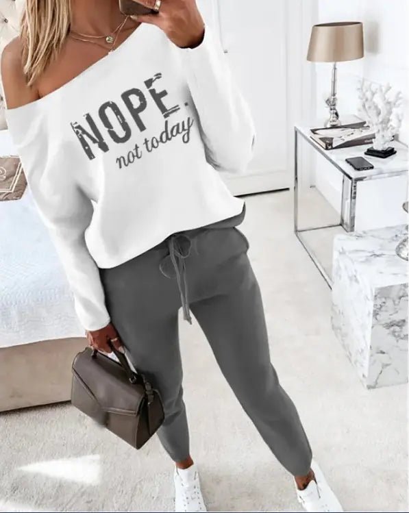 Women's Casual Printed Two - Piece Suit - Wow Store