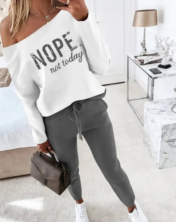 Women's Casual Printed Two - Piece Suit - Wow Store