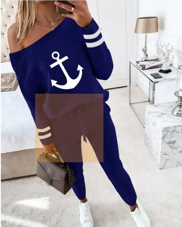 Women's Casual Printed Two - Piece Suit - Wow Store