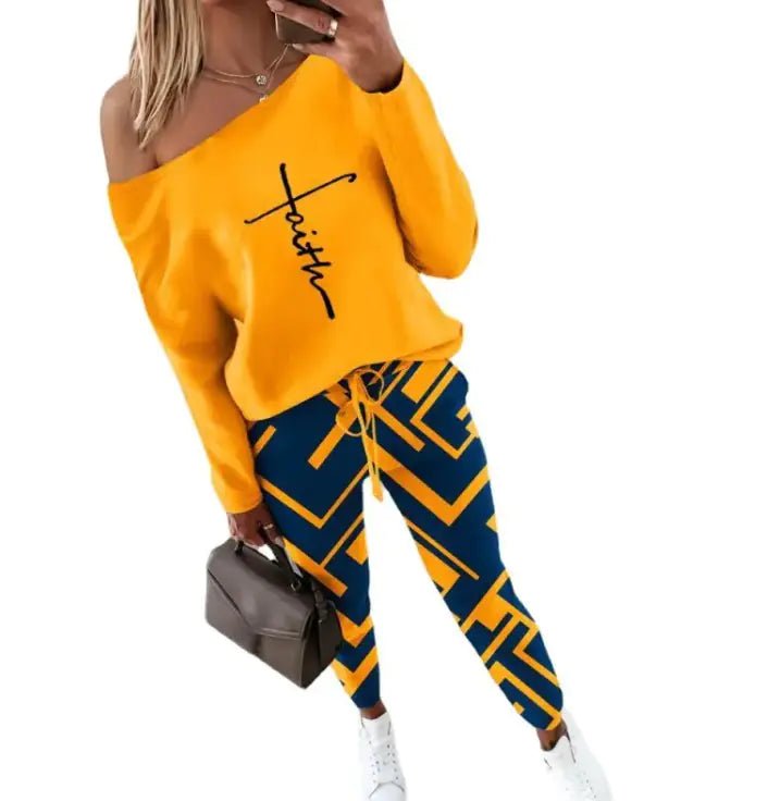 Women's Casual Printed Two - Piece Suit - Wow Store