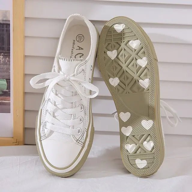 Women's Fashion Canvas Shoes in Candy Orange & White - Wow Store - Wow Store