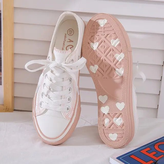 Women's Fashion Canvas Shoes in Candy Orange & White - Wow Store - Wow Store