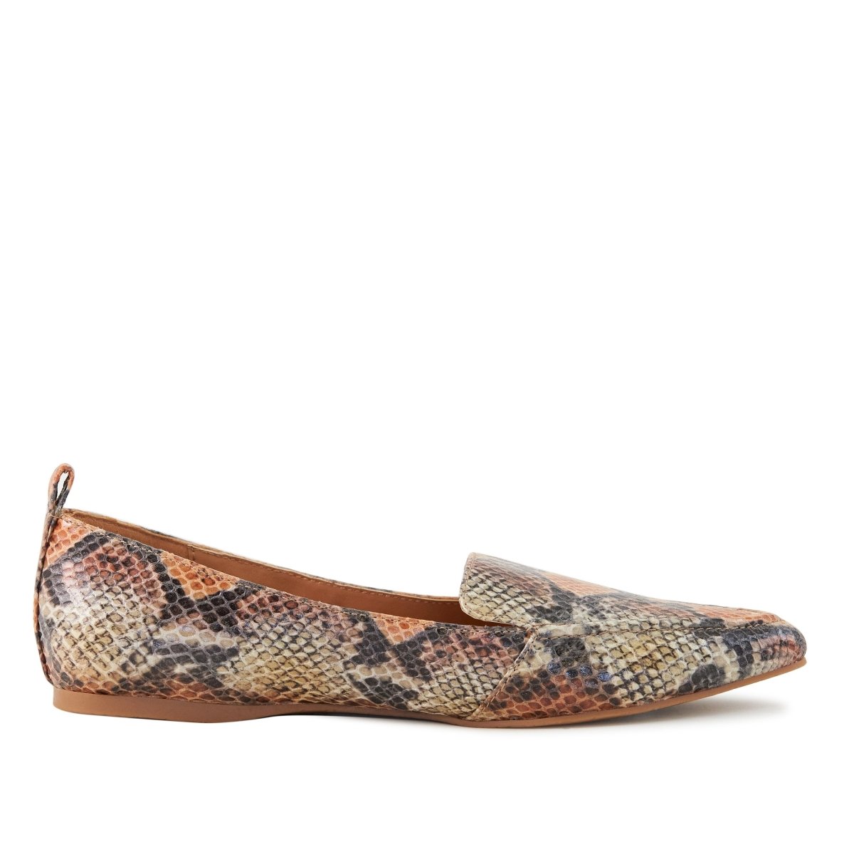 Women's Flat Socialite Orange Snake Skin - Wow Store