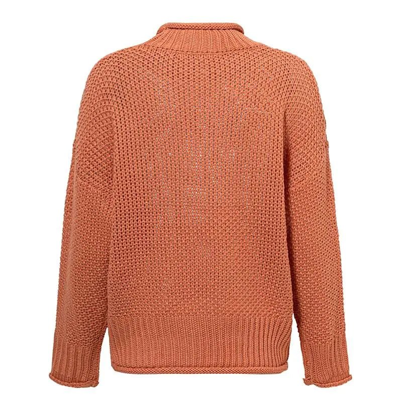 Women's Orange Turtle Neck Sweater - Wow Store - Wow Store