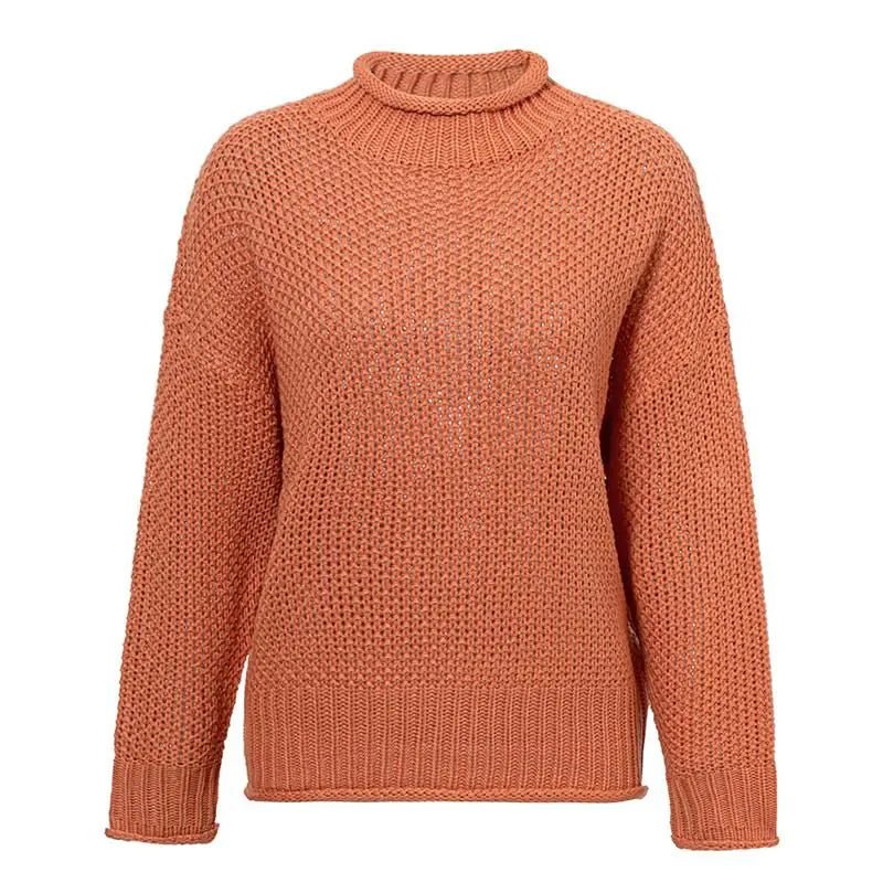 Women's Orange Turtle Neck Sweater - Wow Store - Wow Store