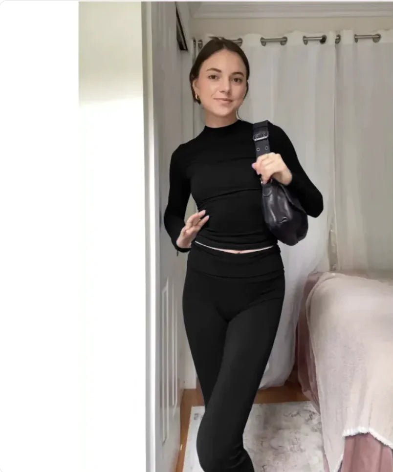 "Women's Retro Solid Color Two - Piece Suit" - Wow Store