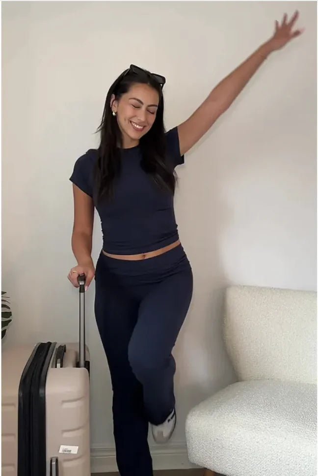 "Women's Retro Solid Color Two - Piece Suit" - Wow Store