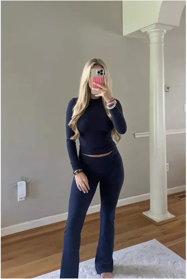 "Women's Retro Solid Color Two - Piece Suit" - Wow Store