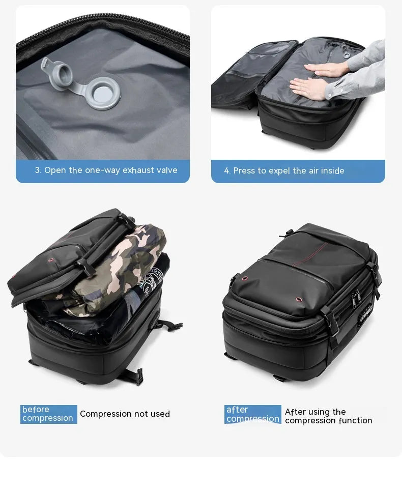 Smart Travel Backpack with Vacuum Compression System