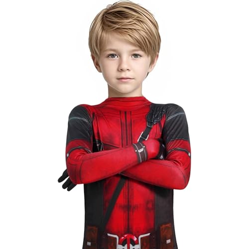 Kids 3D Print Jumpsuit with Headwear Mask