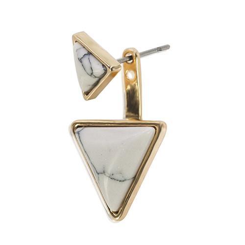 Marble Triangle Statement Drop Earrings