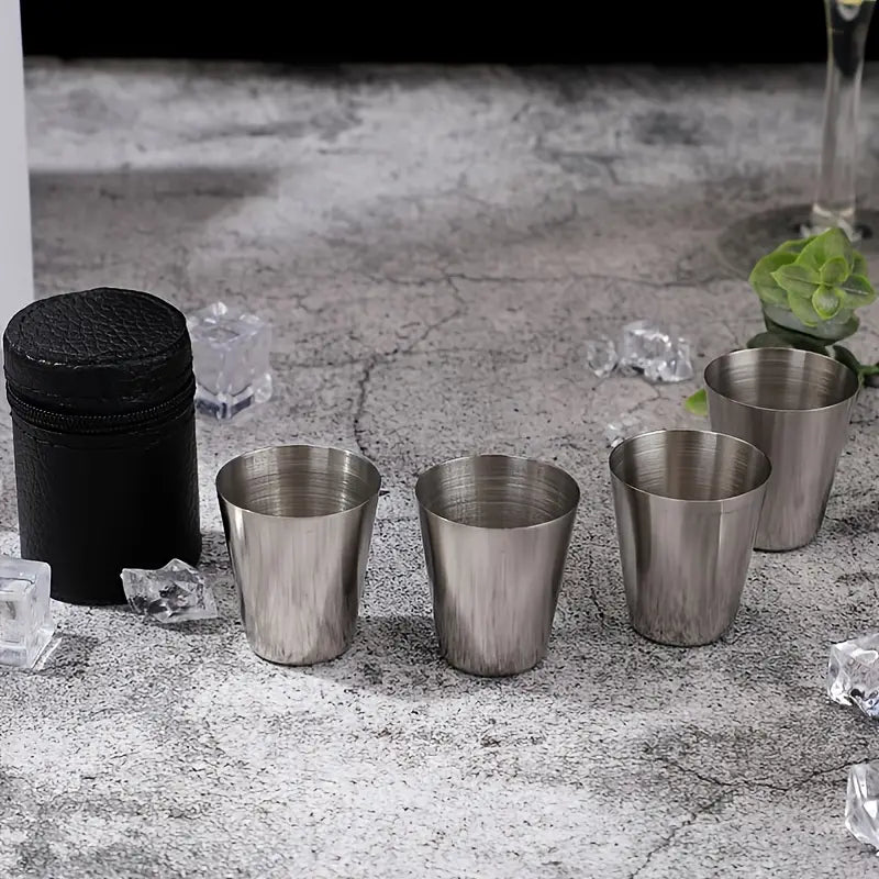 Portable Wine Cup Set with Protective Skin Cover