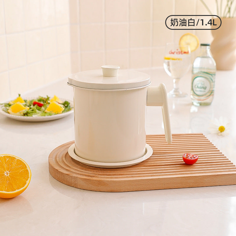 Japanese Oil Filter Pot with Semi-Wood Grain Handle