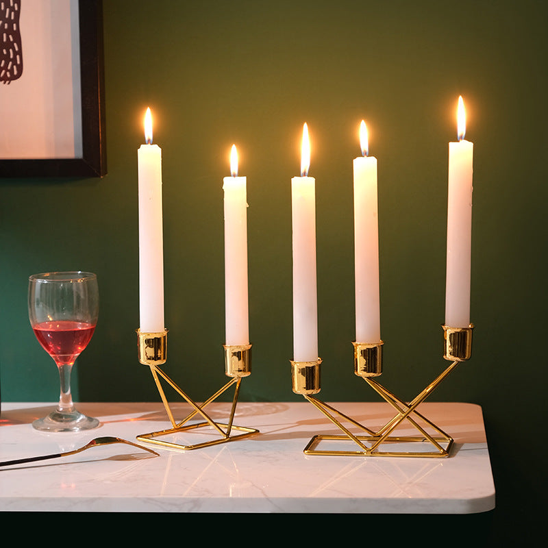Gold-Tone Crossed-Leg Candelabra