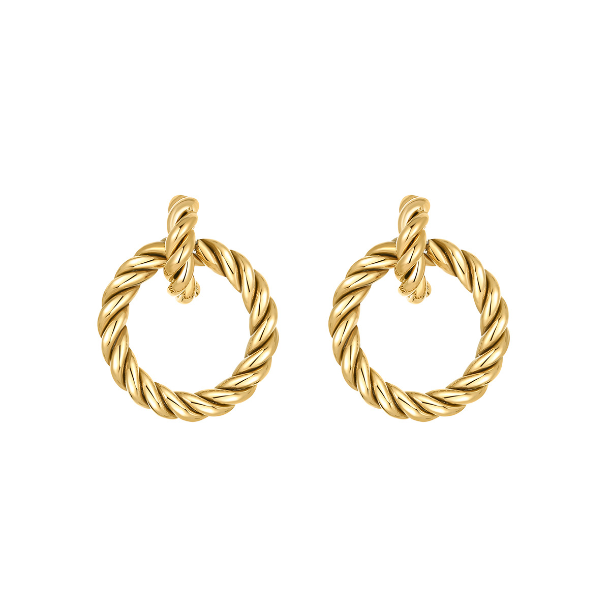 Gold-Plated Crescent Earrings