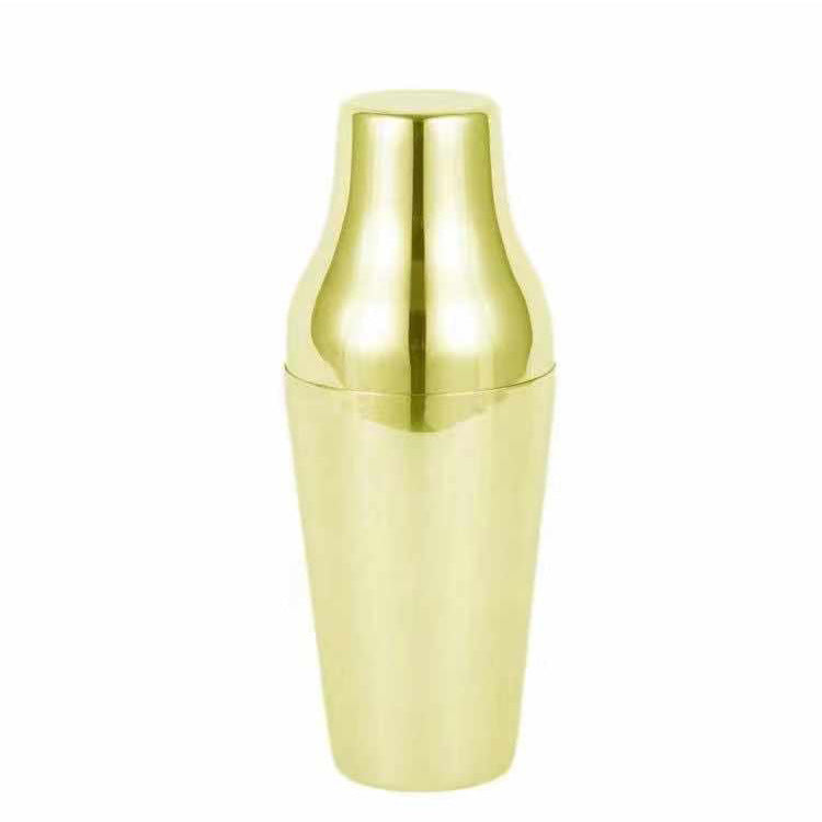 Two-Section Stainless Steel Cocktail Shaker, 650 ml in gold-tone