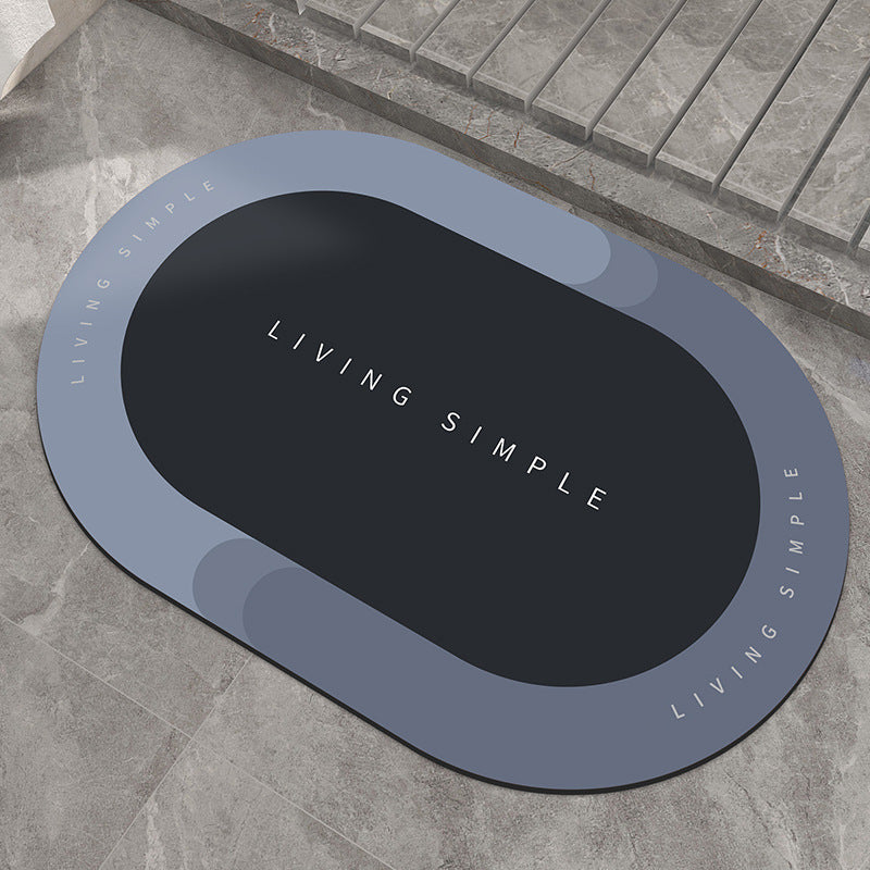 Quick-Dry Soft Bath Mat, Oval or Half-Round