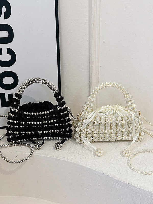 Beaded Pearl-Look Mini Handbag