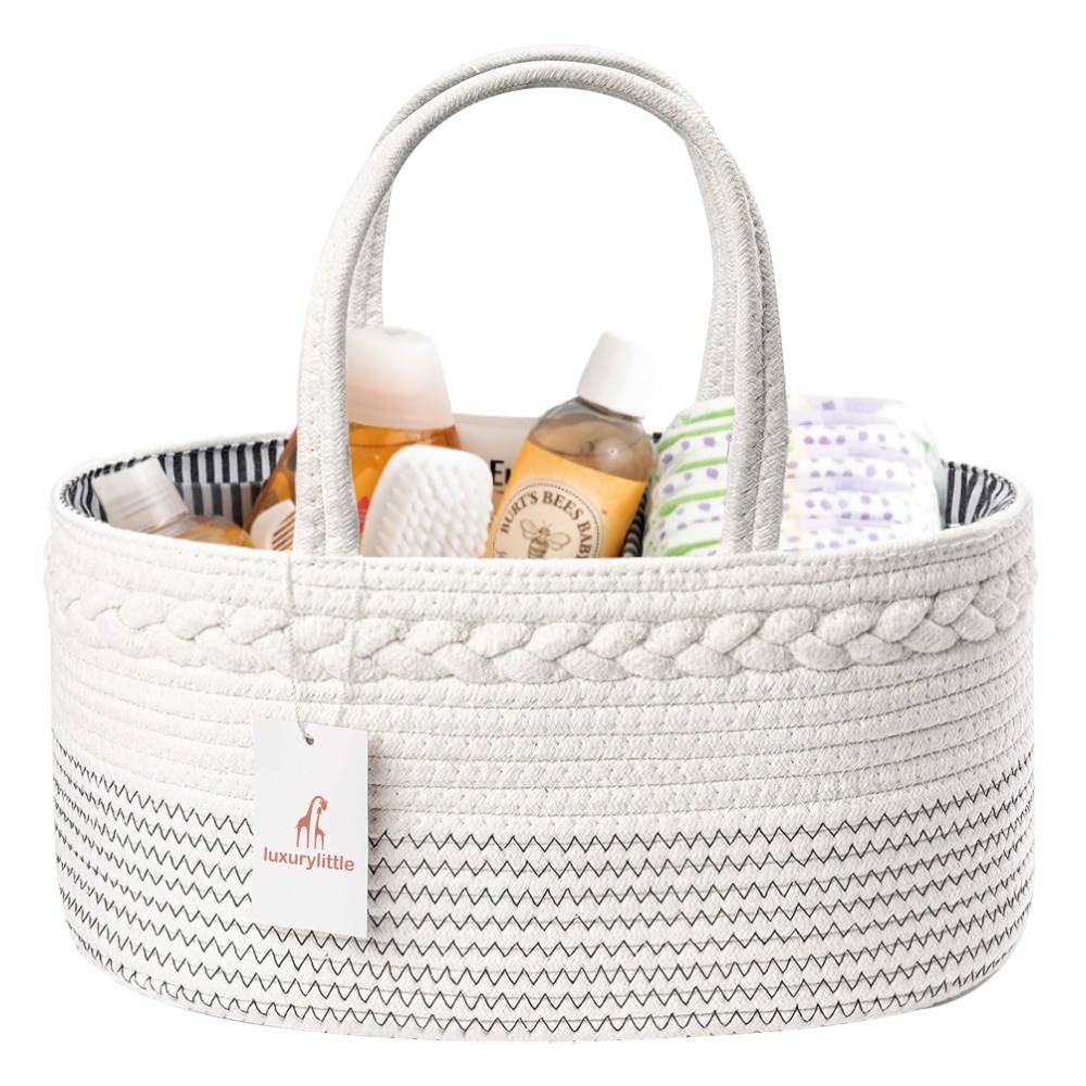 Luxury Cotton Rope Diaper Caddy Organizer