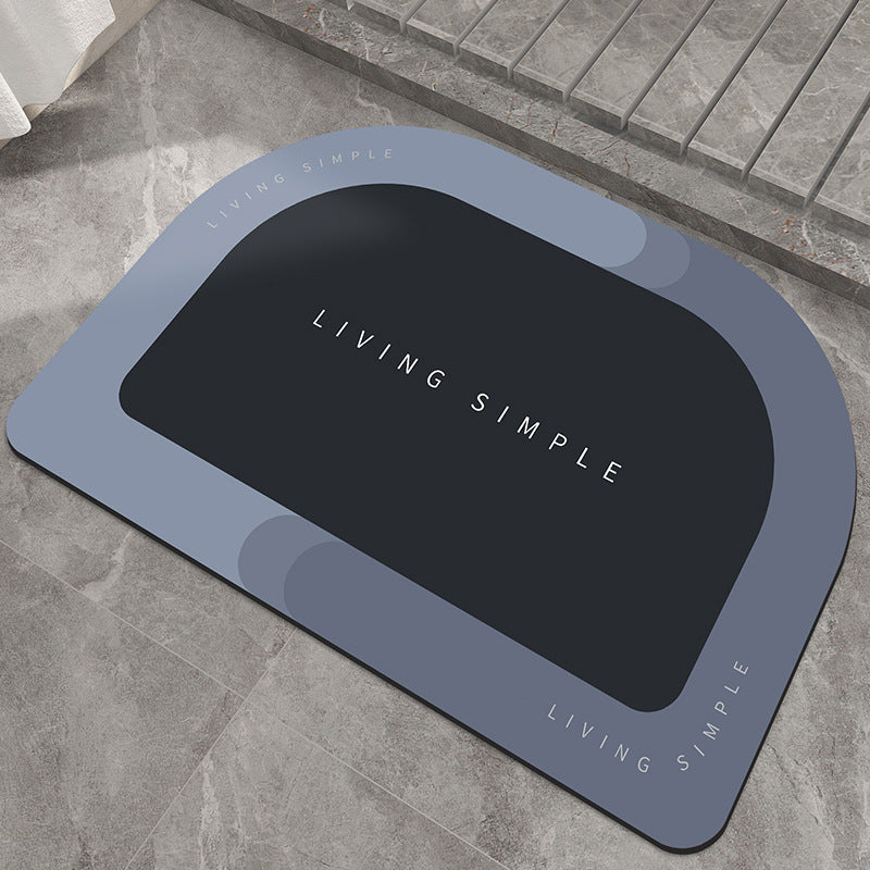 Quick-Dry Soft Bath Mat, Oval or Half-Round